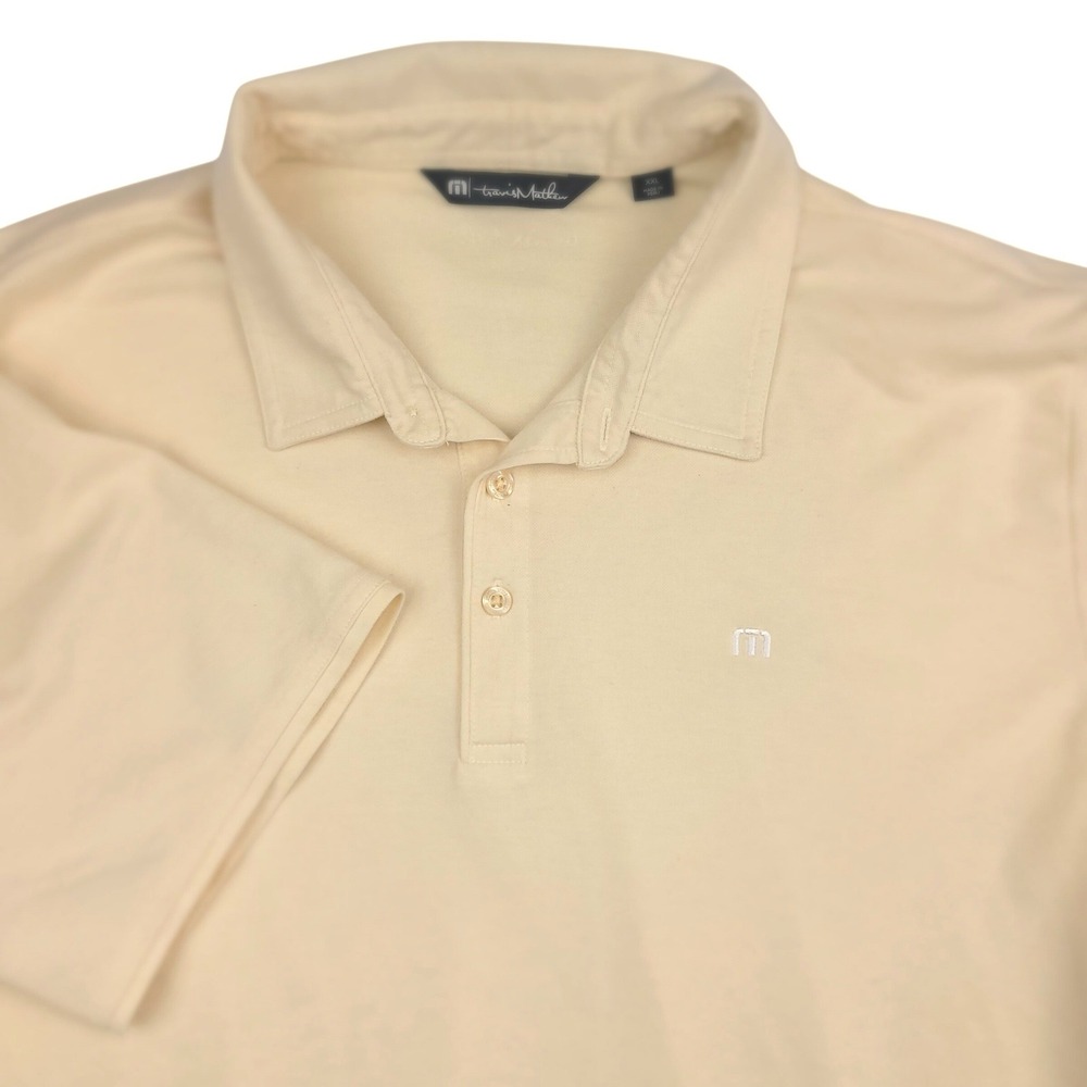 Travis Mathew Mens Polo Shirt Yellow‎ XXL Pima Cotton Blend Golf Casual